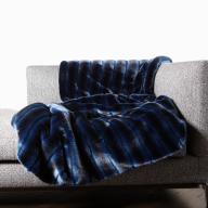 Webpelzdecke Aspen Nerzoptik blau schwarz weich kuschlig schwer extravagant exklusiv elegant